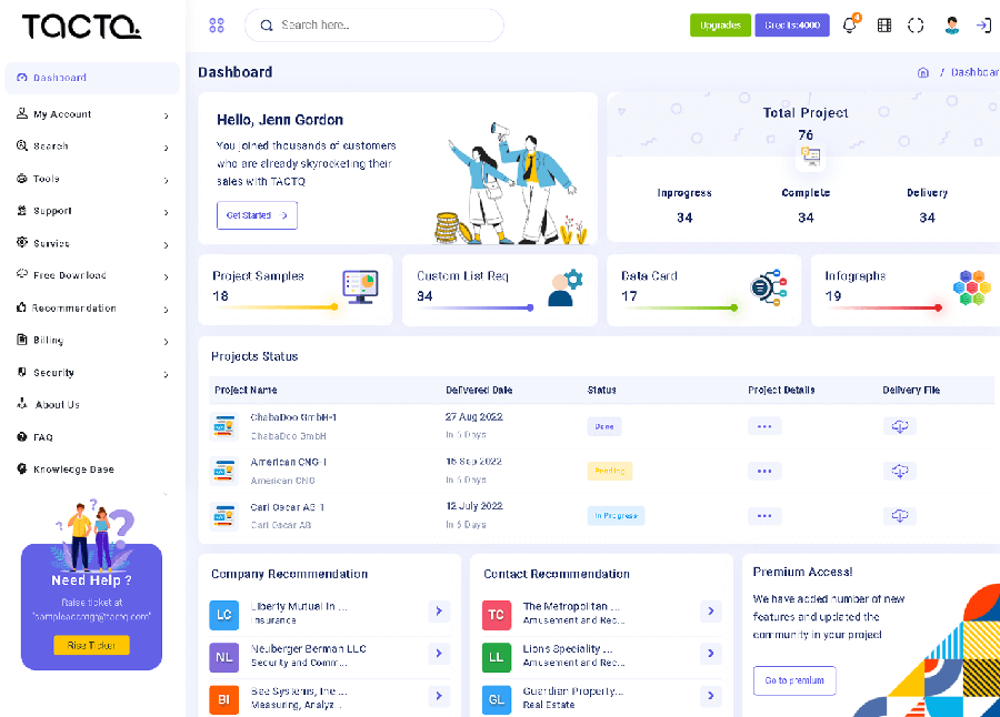 TACTQ - Business Leads List for business marketing